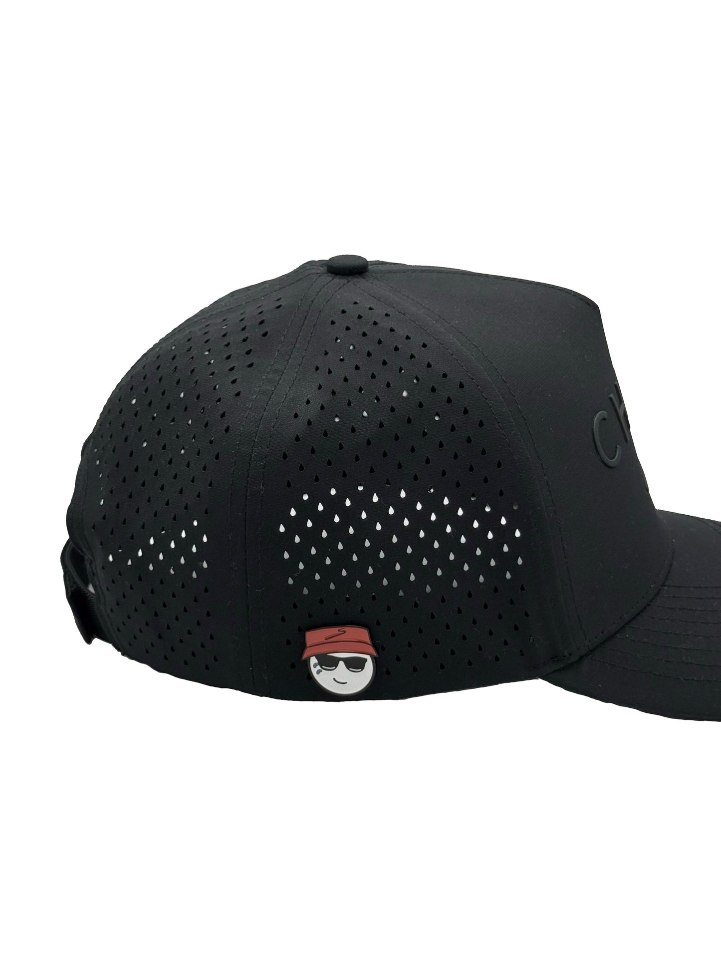 Black Golf Hat with Ball Marker Magnet & Marker, and Tee Holder
