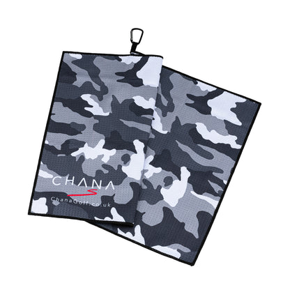 Black Camo Microfibre Golf Towel